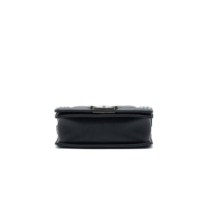 Chanel Small Chevron Leboy Bag Calfskin Black HW