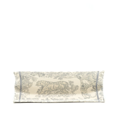 Dior Small Dior Book Tote Gray Toile de Jouy Embroidery an extra Dior twilly