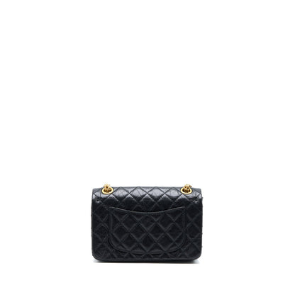 Chanel Mini Reissue 2.55 Flap Bag Aged Calfskin Black Brushed GHW (Microchip)