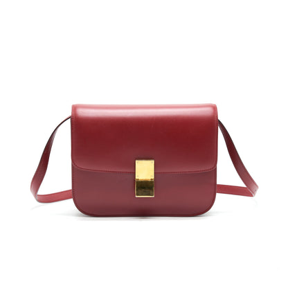 Celine Medium Classic Purse Red with