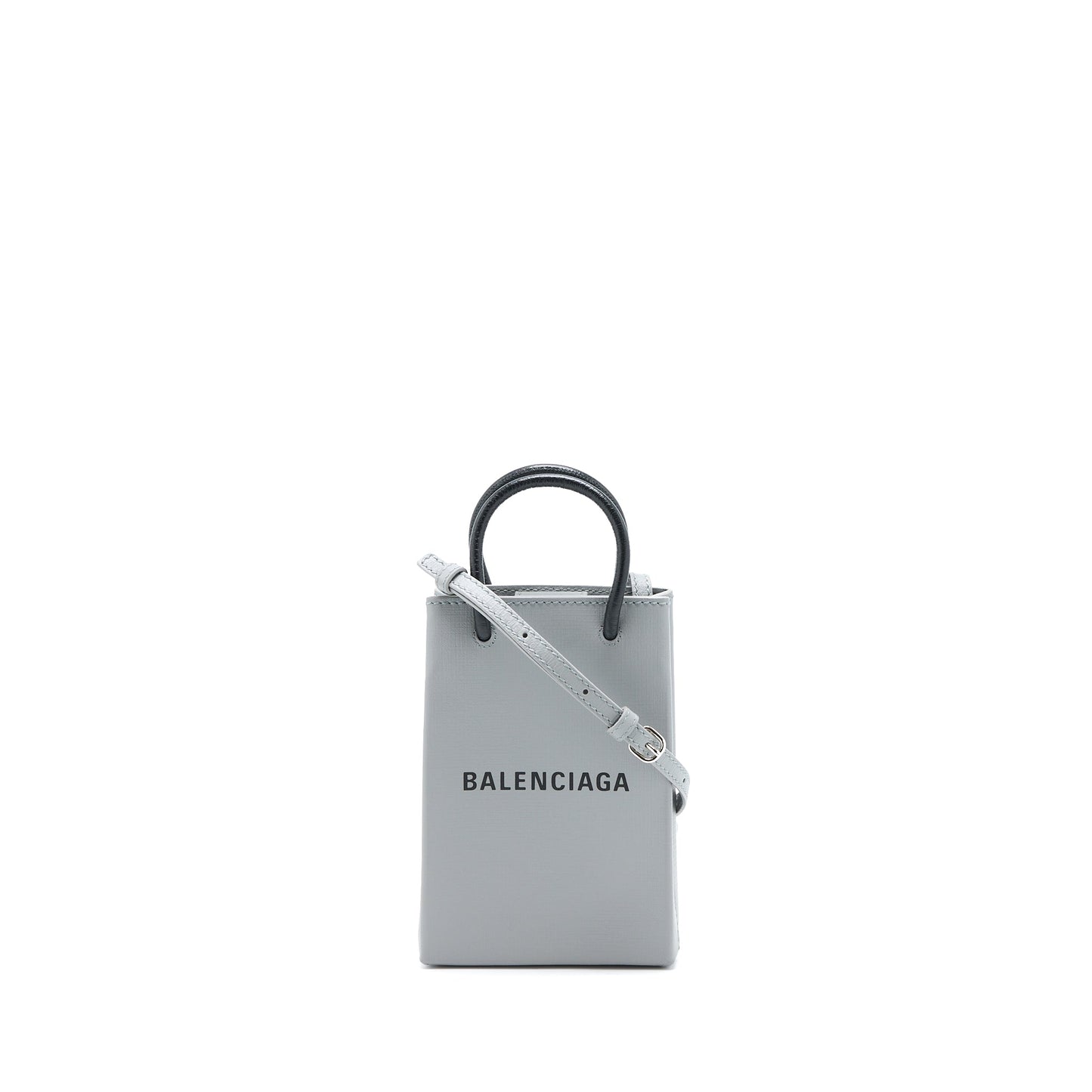 Balenciaga Mini Shopping Phone Pouch Grey