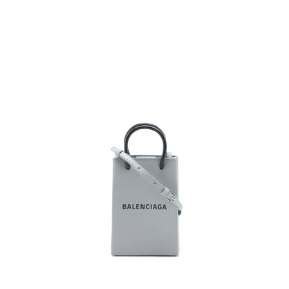 Balenciaga Mini Shopping Phone Pouch Grey