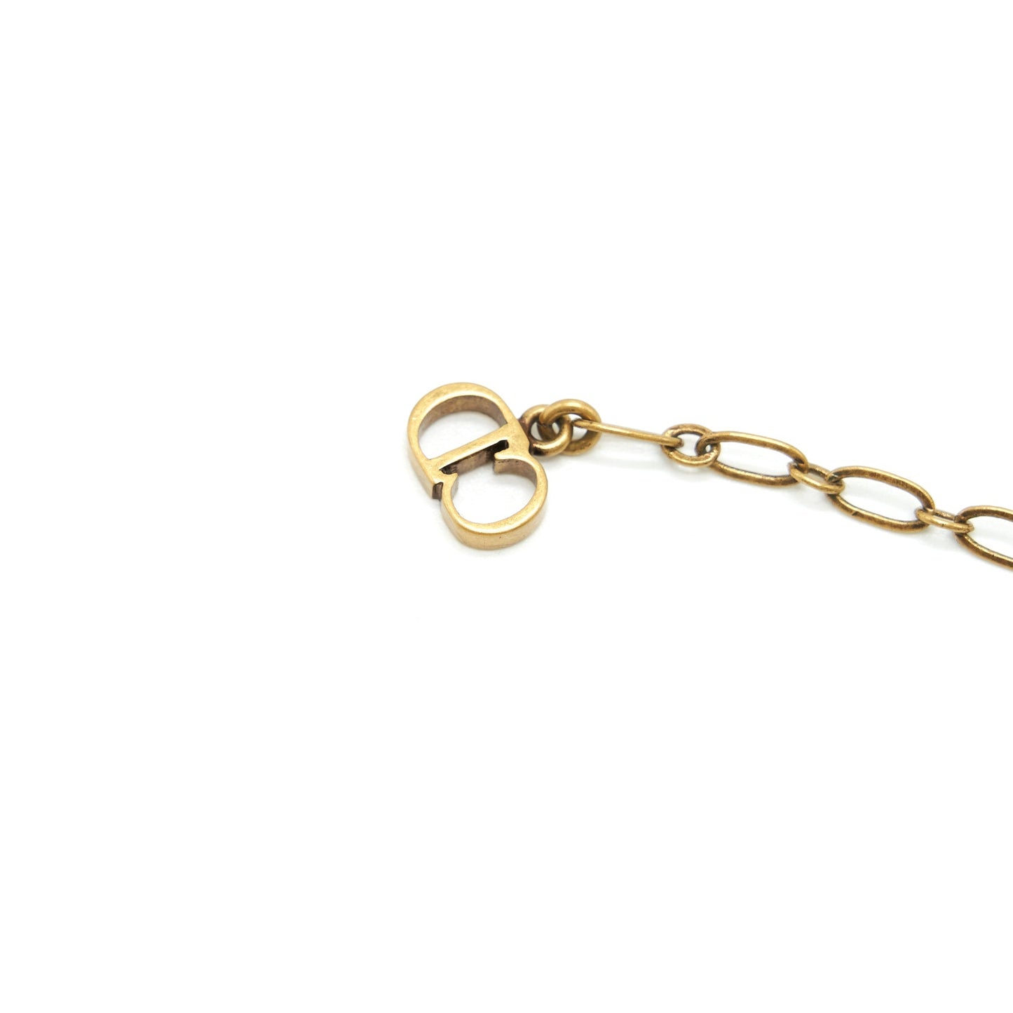 Dior JâADior Choker Antique Gold finish Metal and Black Grosgrain Ribbon
