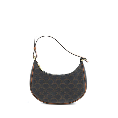 Celine Ava Purse In Triomphe Canvas And Calfskin Tan
