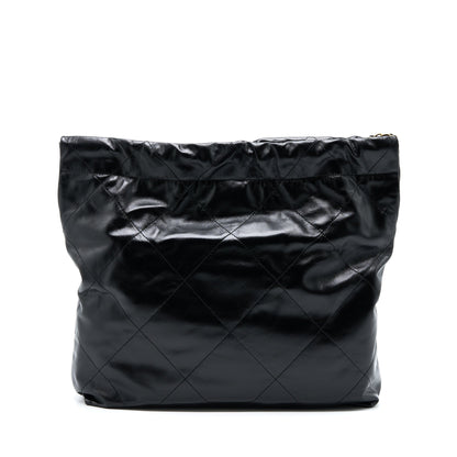 Chanel Medium 22 Bag Shiny Calfskin Black GHW (Microchip)