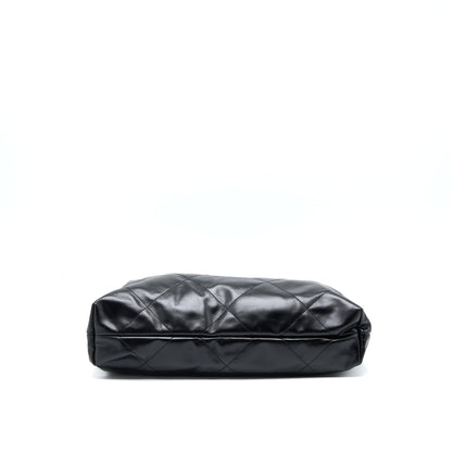 Chanel Medium 22 Bag Shiny Calfskin Black GHW (Microchip)