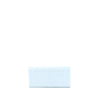 Dior Flap Wallet with Chain Patent Light Blue with Blue Hardware