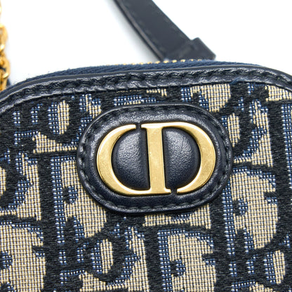 Dior Montaigne Phone Holder Oblique Jacquard Canvas Blue