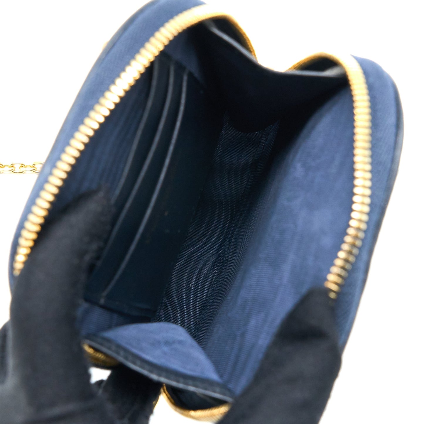 Dior Montaigne Phone Holder Oblique Jacquard Canvas Blue
