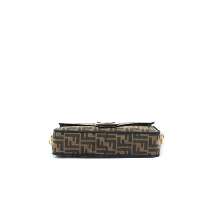 Fendi Baguette Purse Jacquard Fabric Brown