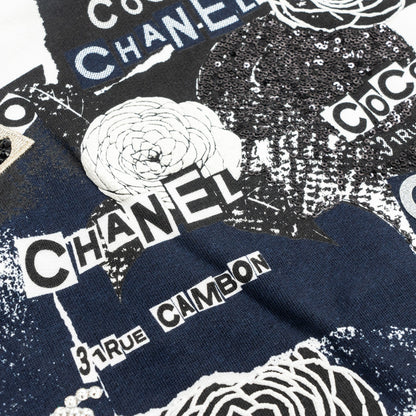 Chanel Size XS Coco Chanel Graffiti Sweatshirt White/Black