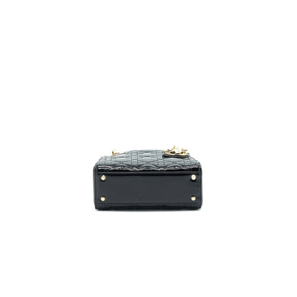 Dior Mini Lady Dior Patent Leather Black with GHW