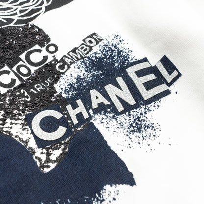 Chanel Size XS Coco Chanel Graffiti Sweatshirt White/Black