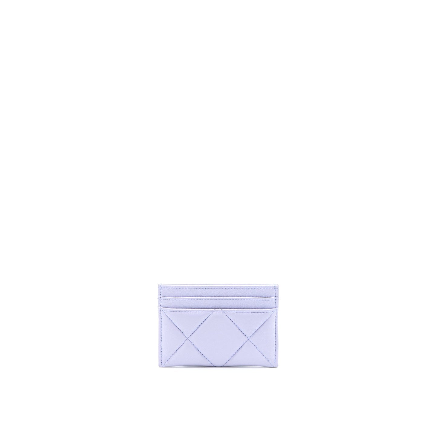 Chanel 19 Card Holder Lambskin Light Purple GHW