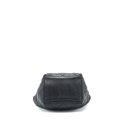 Chanel Hobo Crossbody Bag Lambskin Black GHW