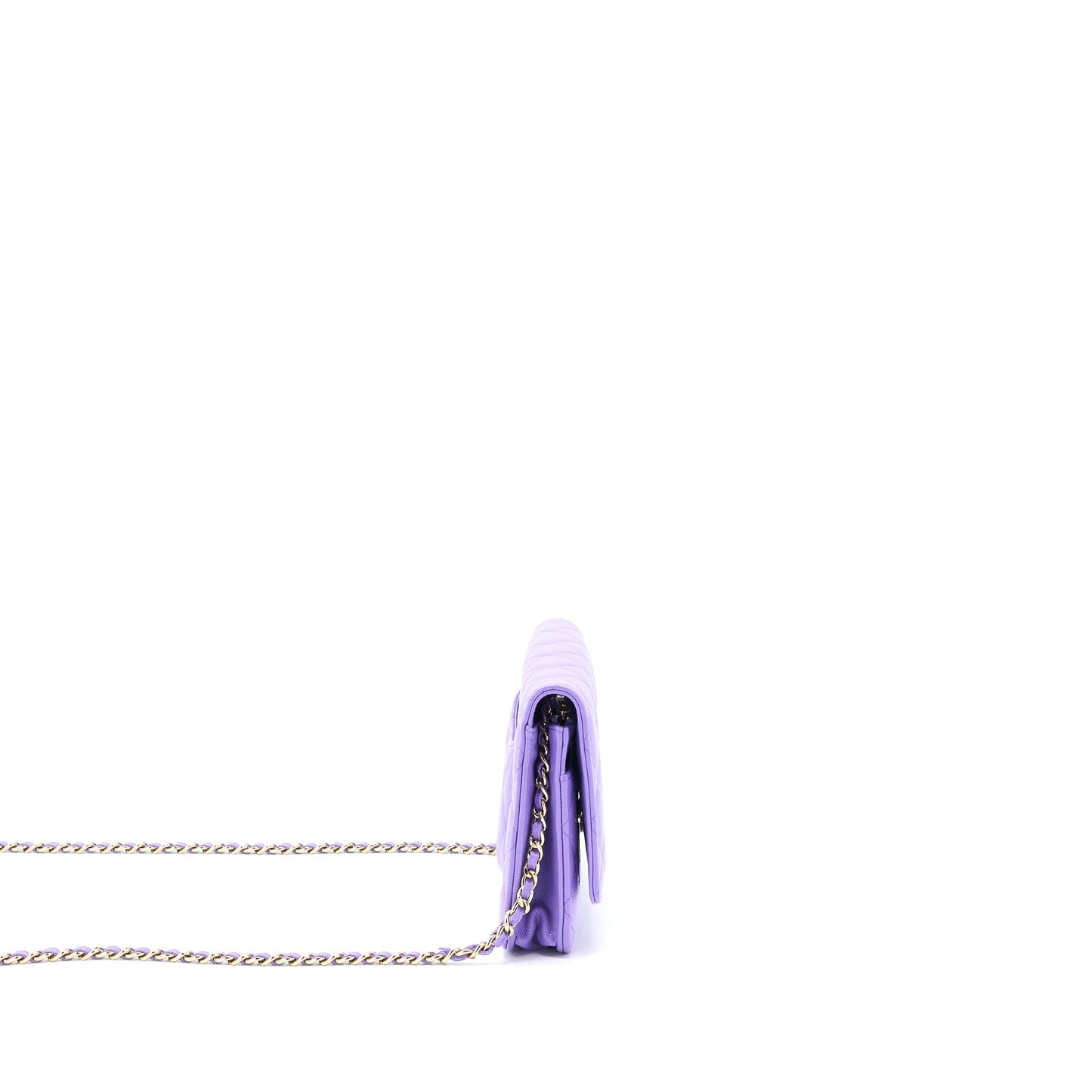 Chanel Classic Wallet On Chain Caviar Purple LGHW