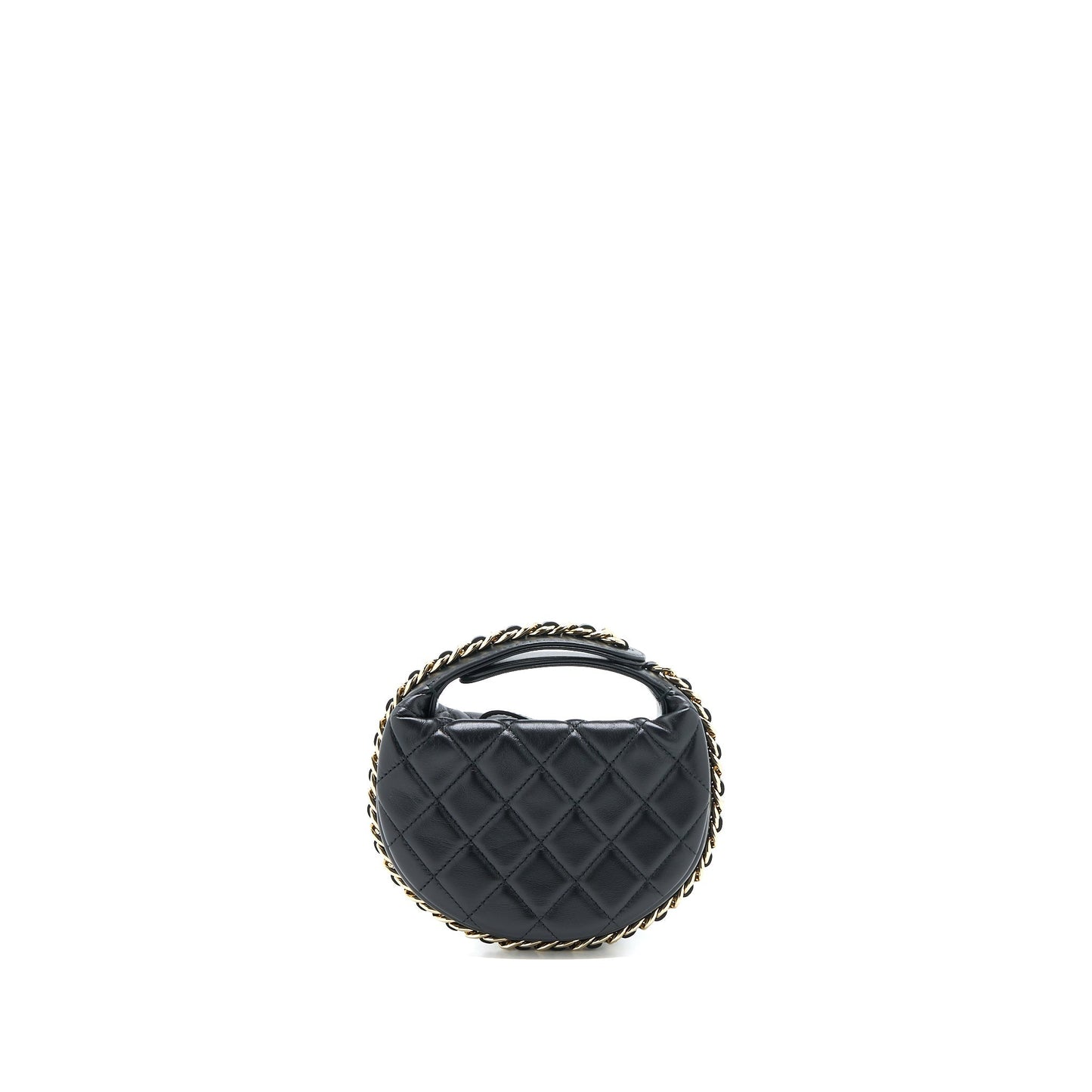 Chanel 23C Round Clutch Lambskin Black LGHW (Microchip)