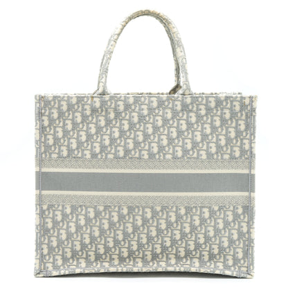 Dior Large Dior Book Tote Grey Oblique Embroidery