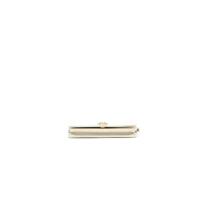 Chanel Chevron Caviar Wallet on Chain Ivory LGHW