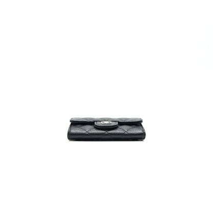 CHANEL Classic Card Holder Grained Calfskin SHW Black