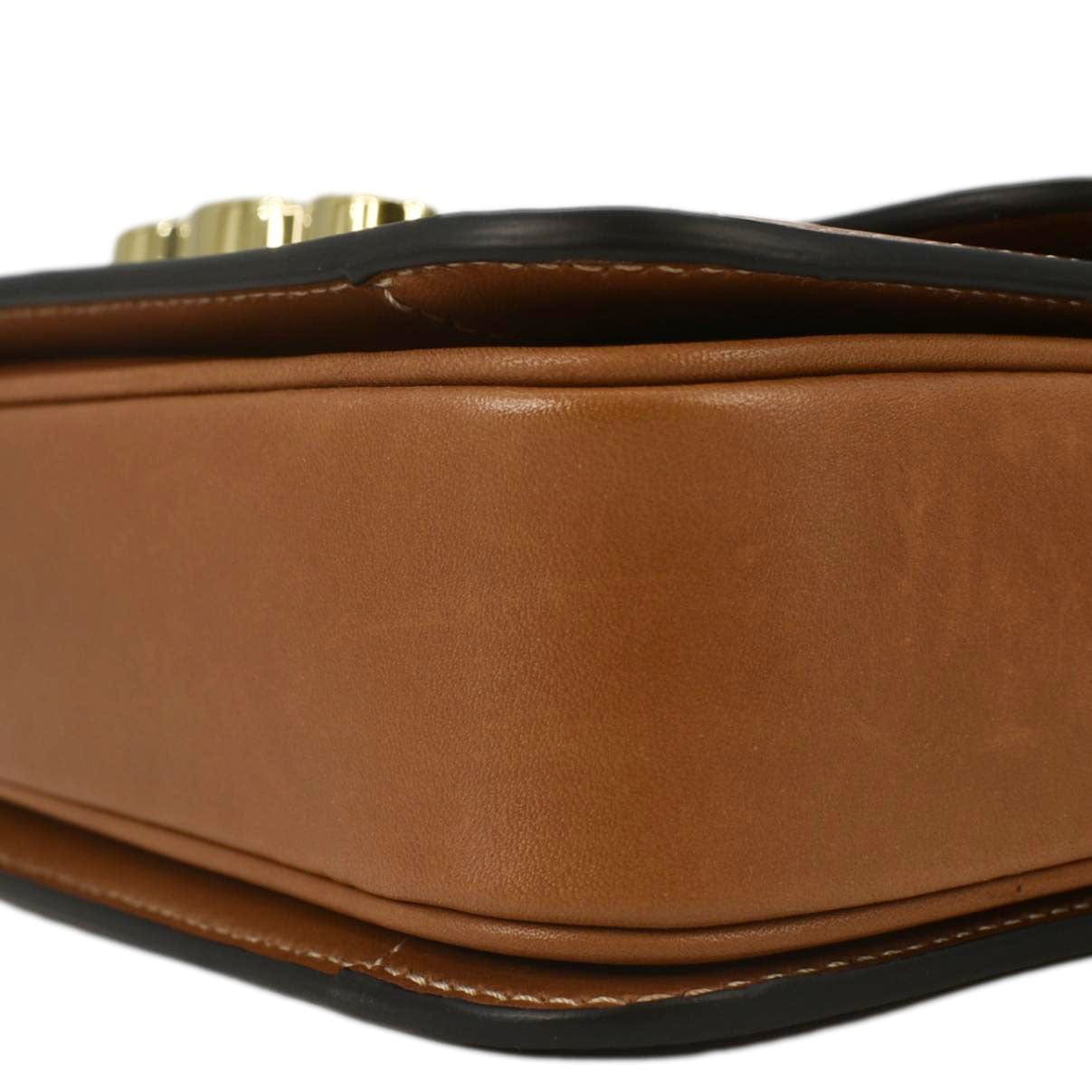 CELINE Teen Triomphe Leather Shoulder Bag Brown