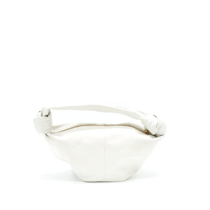Bottega Veneta Double Knot Leather Mini Purse White