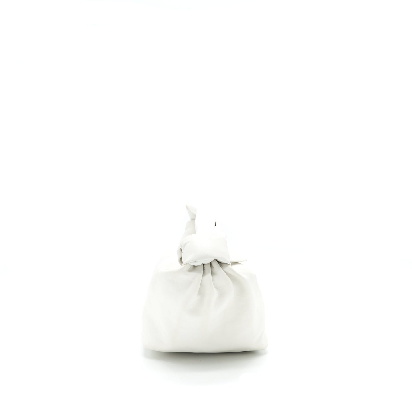 Bottega Veneta Double Knot Leather Mini Purse White