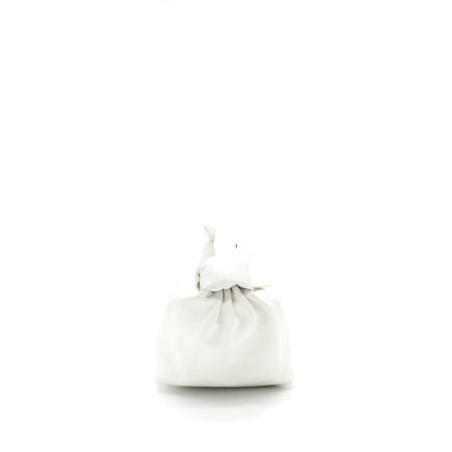 Bottega Veneta Double Knot Leather Mini Purse White