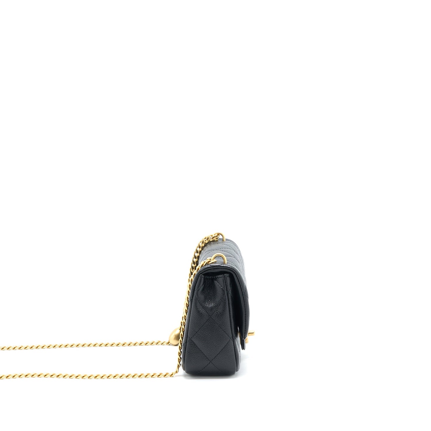Chanel 23P Coco Love Flap Bag Caviar Black GHW (Microchip)