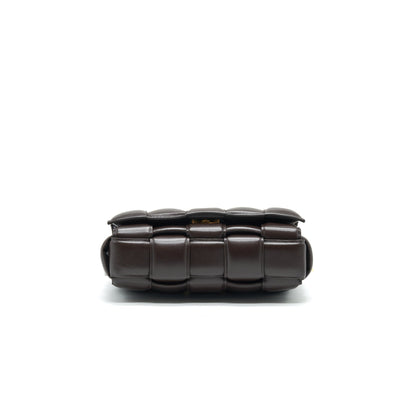 Bottega Veneta Cassette Purse with Chain Brown