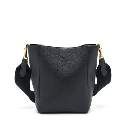 Celine Small Sangle Bucket Purse Soft Grained Calfskin Black