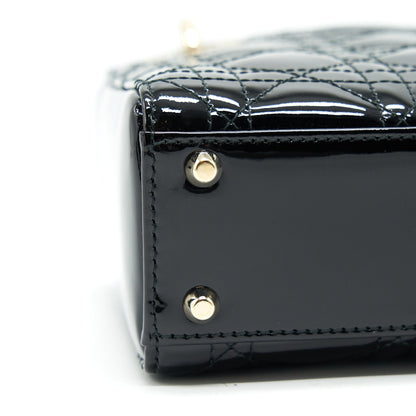 Dior Mini Lady Dior Patent Leather Black with GHW