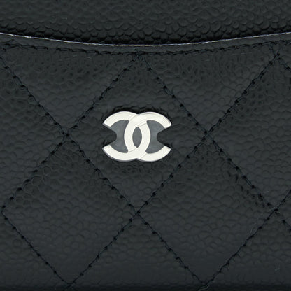 Chanel Classic Card Holder Caviar Black SHW