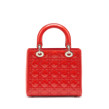 Dior Medium Lady Dior Patent Red