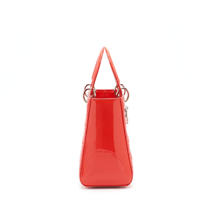 Dior Medium Lady Dior Patent Red