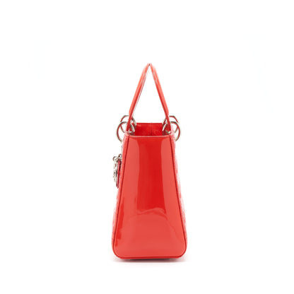 Dior Medium Lady Dior Patent Red