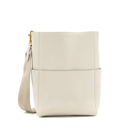 Celine Sangle Bucket Purse Grained Calfskin Clay