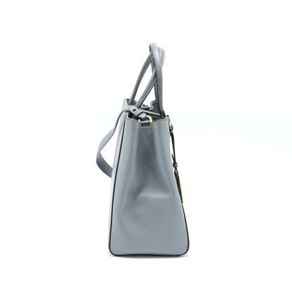 Fendi 2 Jours Large Purse Leather Grey