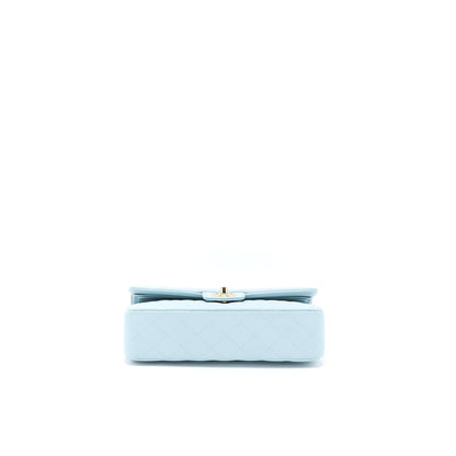 Chanel Medium Classic Double Flap Bag Caviar Light Blue LGHW (Microchip)