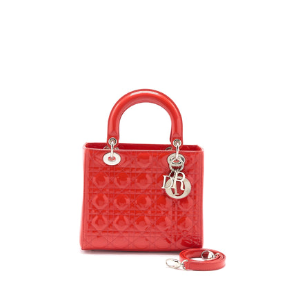 Dior Medium Lady Dior Patent Coral