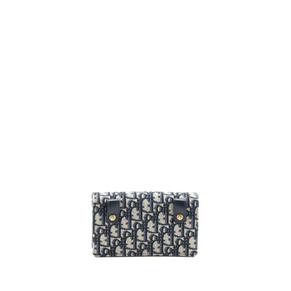 Dior Saddle Belt Purse Blue Oblique Jacquard Canvas