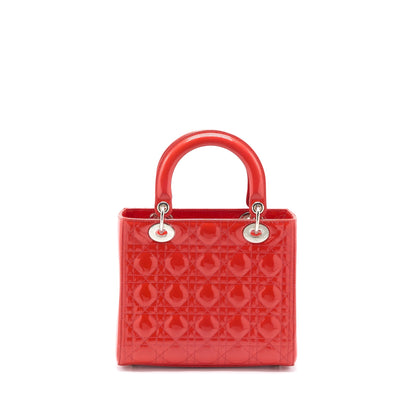Dior Medium Lady Dior Patent Coral