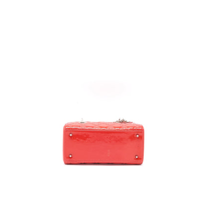 Dior Medium Lady Dior Patent Coral