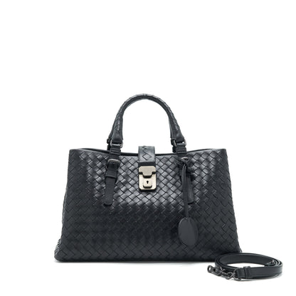 Bottega Veneta Intrecciato Roma Purse Black