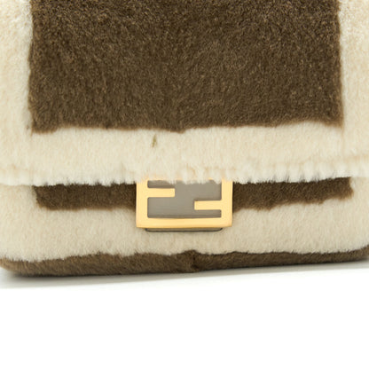 Fendi Nano Baguette Charm Purse With Chain Brown/ Cream