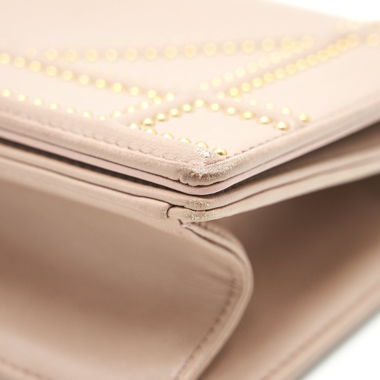 Dior Small Studded Diorama Beige GHW