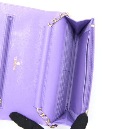 Chanel Classic Wallet On Chain Caviar Purple LGHW