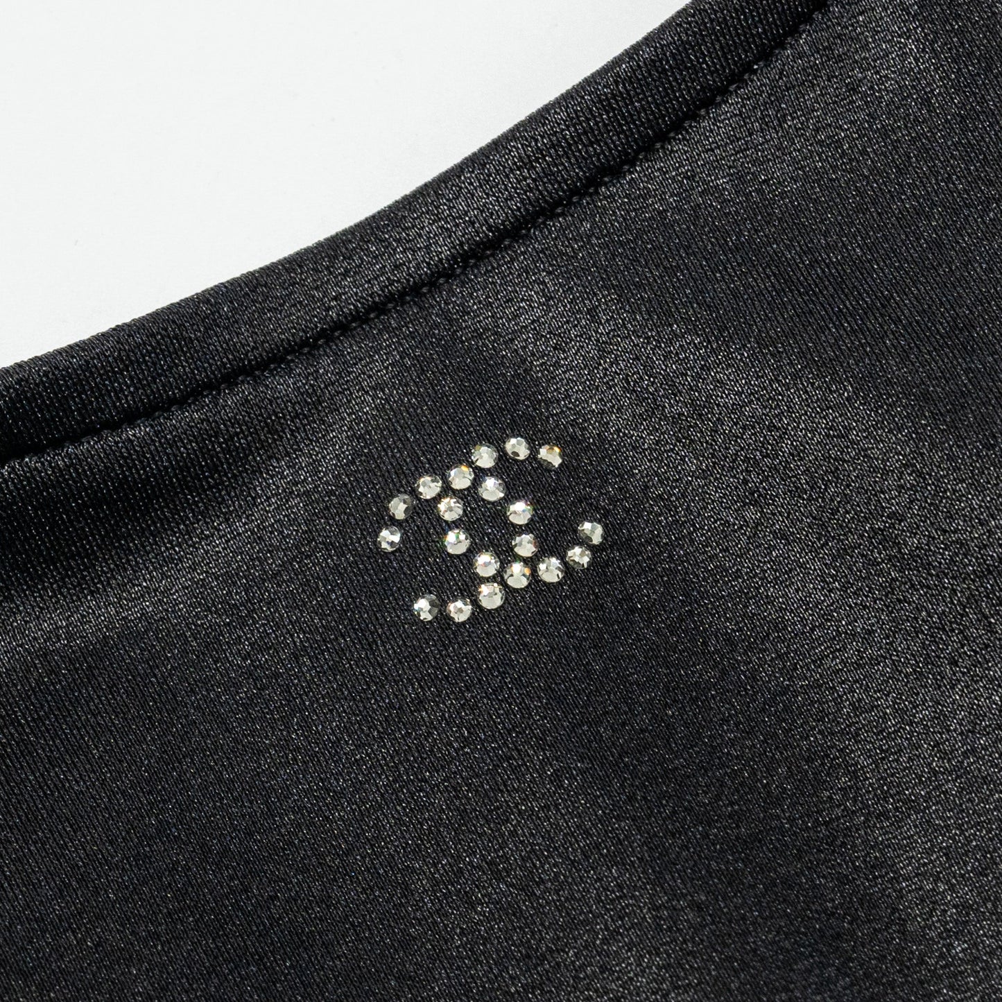Chanel Size 36 24C CC Crystal Logo One-Piece Swimsuit Polyamide/Elastane Black