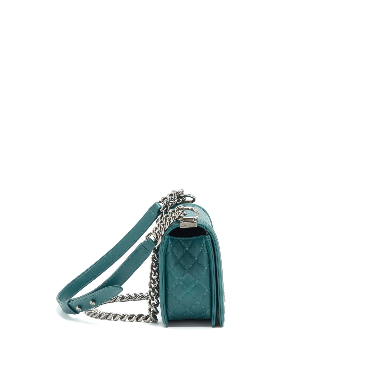 Chanel Medium Boy lambskin green SHW