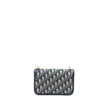 Dior Addict Flap Purse Blue Dior Oblique Jacquard